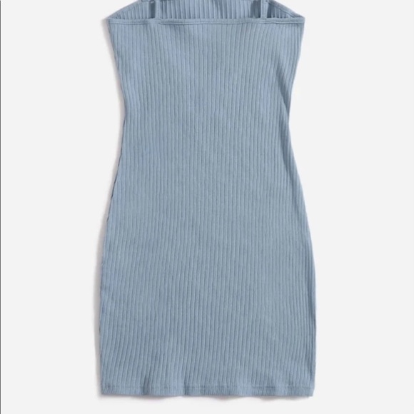 Light Blue Rib Knit Dress - Picture 4 of 5